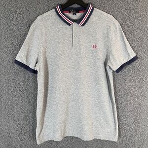 Fred Perry 100% Cotton Logo Polo Shirt - Men's Size XL - Gray